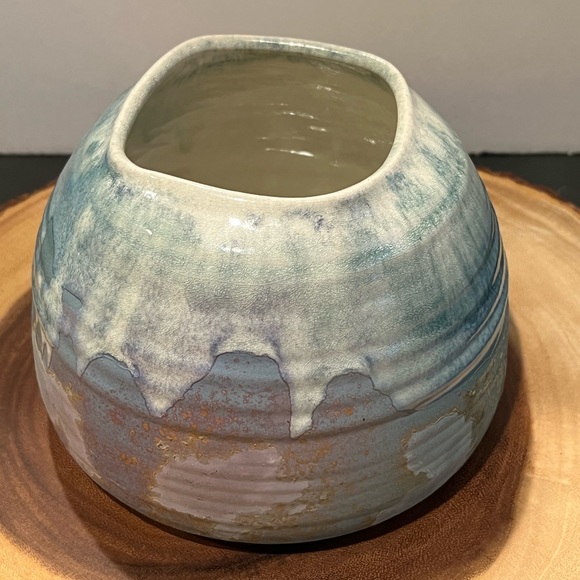 VTG Tony Evans Raku Pottery Pastel Vase/Bowl Signed MCM  Decor, #332 - Picture 4 of 9